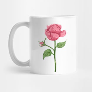 Pink Rose Plant  Botanical Mug